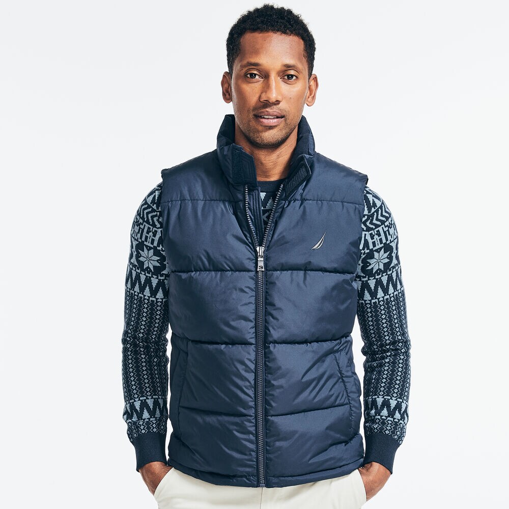 TEMPASPHERE PUFFER VEST,Navy,large