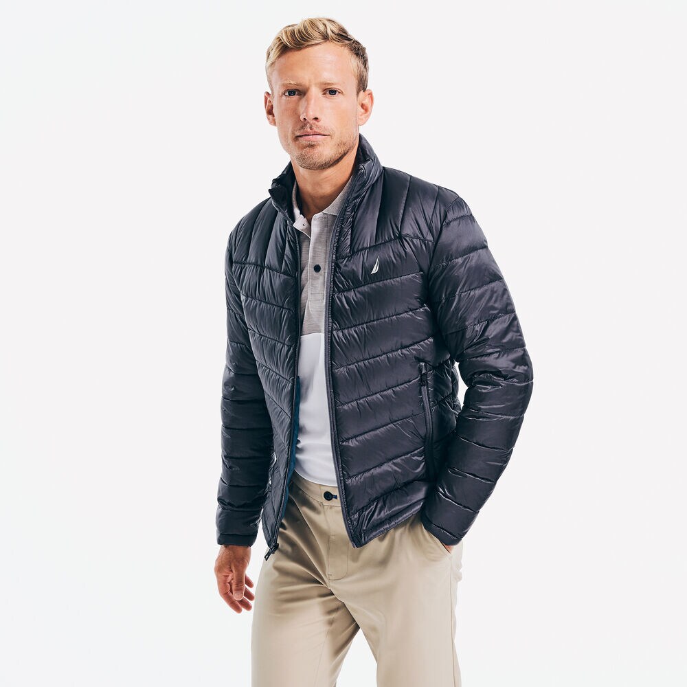 QUILTED BRAND ICON RIPSTOP JACKET,Grey Carbon,large