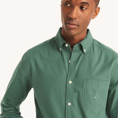 Solid Oxford Shirt,Rain Forest Green,large