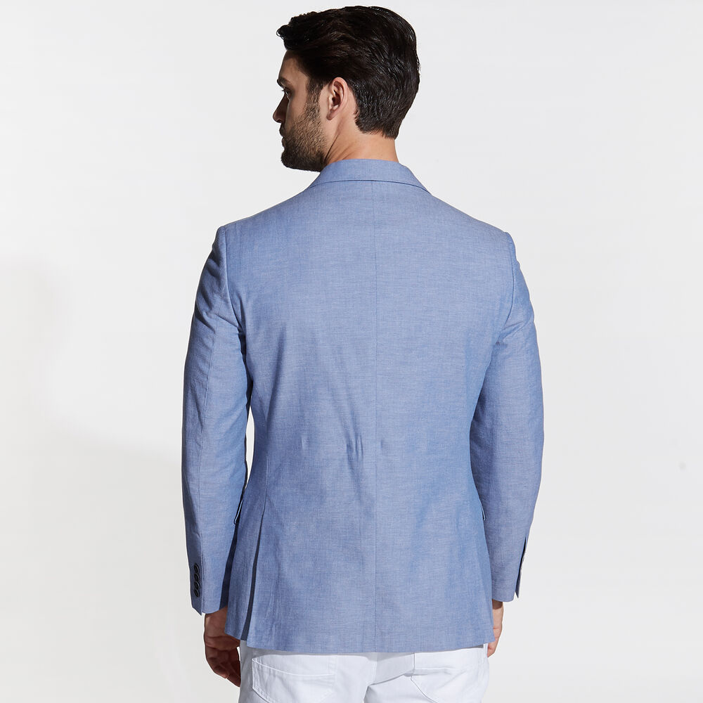 Brielle Stretch Chambray Blazer,Aquabreeze,large