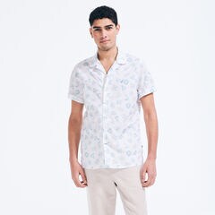 NAUTICAL PRINT SHORT SLEEVE SHIRT,Bright White,large