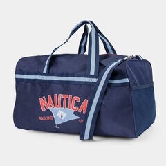 N83 LOGO GRAPHIC BARREL DUFFEL BAG,Dark Graphite heather,large