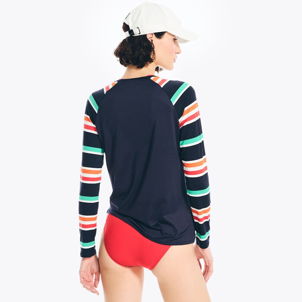 Striped Rash Guard,Stellar Blue Heather,large