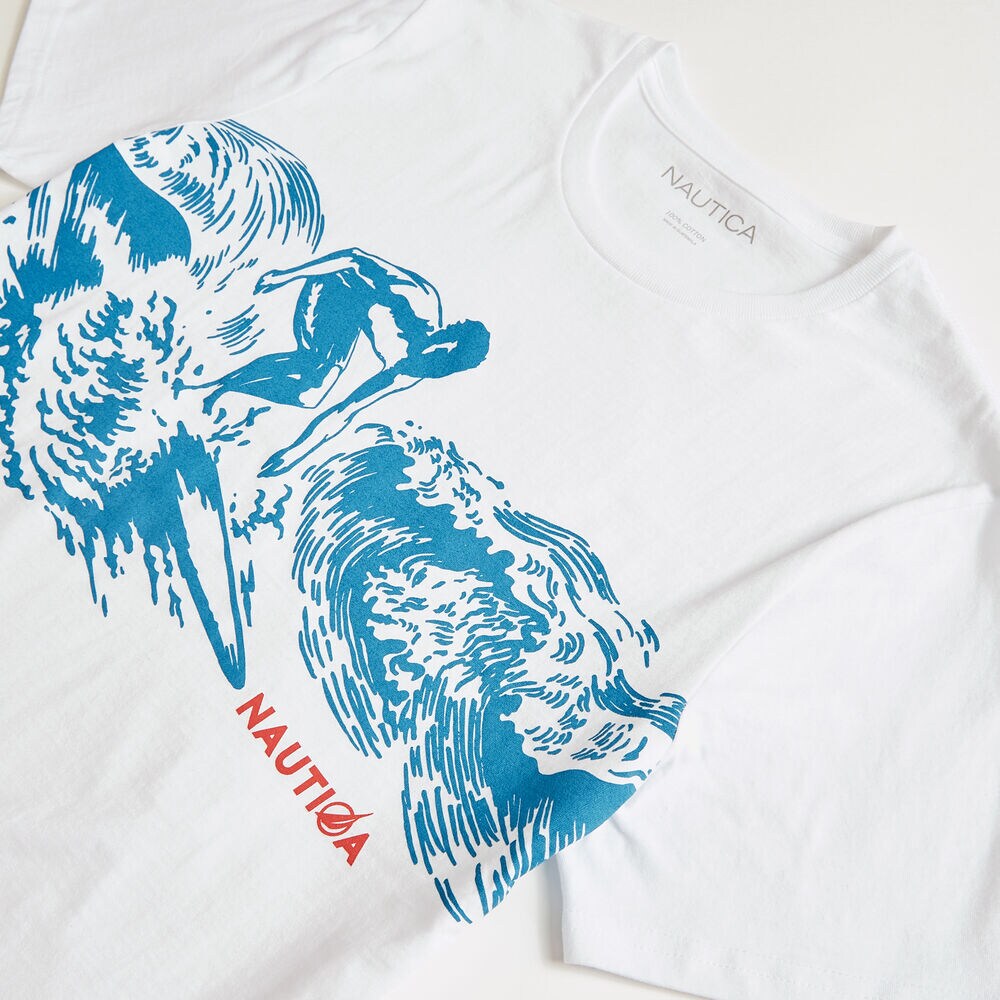 SURFING GRAPHIC T-SHIRT,Bright White,large