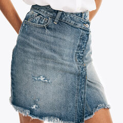 NAUTICA JEANS CO. ASYMMETRICAL DENIM SKIRT,Angel Blue,large