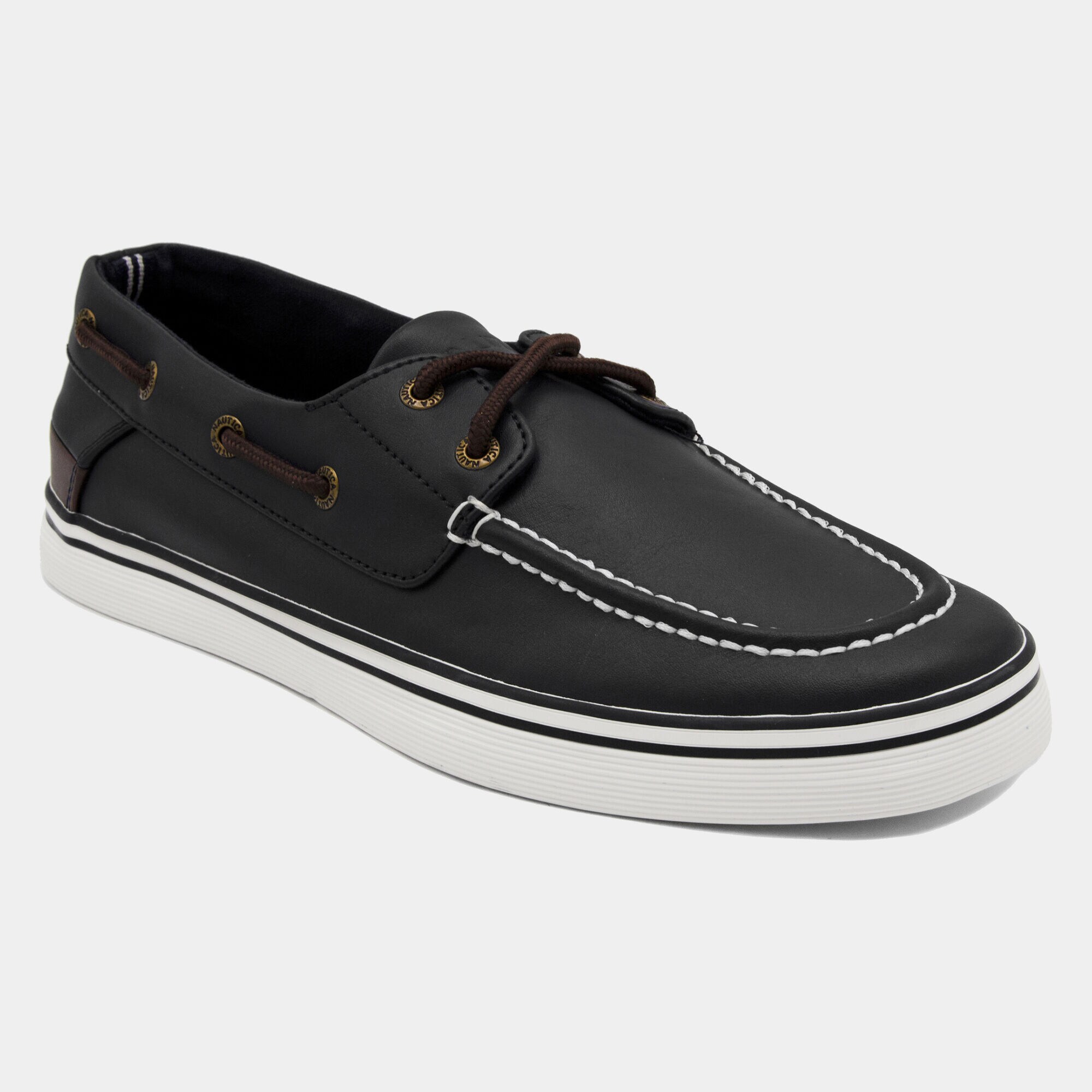 Galley 2 Boat Shoe in Black/Brown,True Black,large