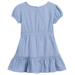 TODDLER GIRLS' PUFF-SLEEVE CHAMBRAY DRESS (2T-4T),Nite Sea Heather,large