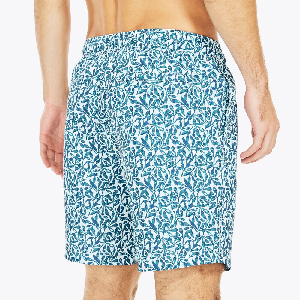 8" SUSTAINABLY CRAFTED TREE PRINT SWIM,South Beach Aqua,large