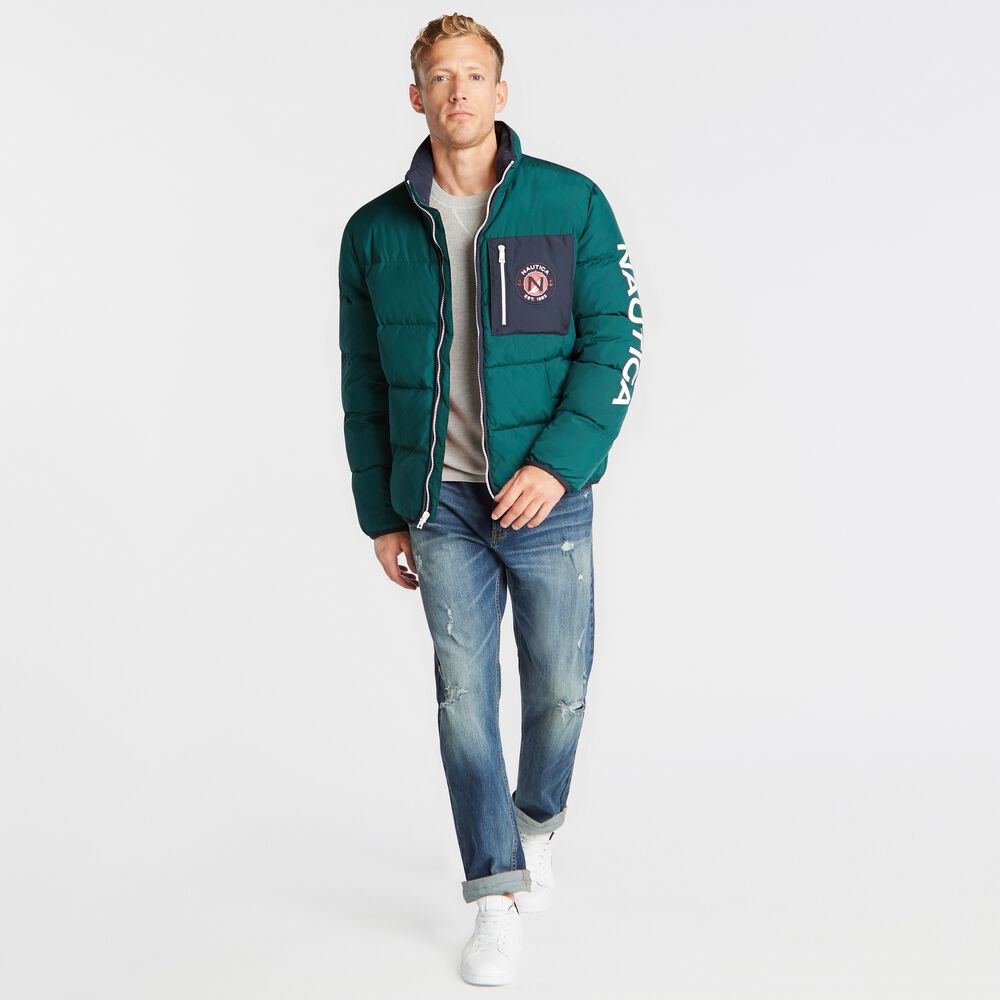 BIG & TALL PUFFER JACKET WITH TEMPASPHERE,Olive,large
