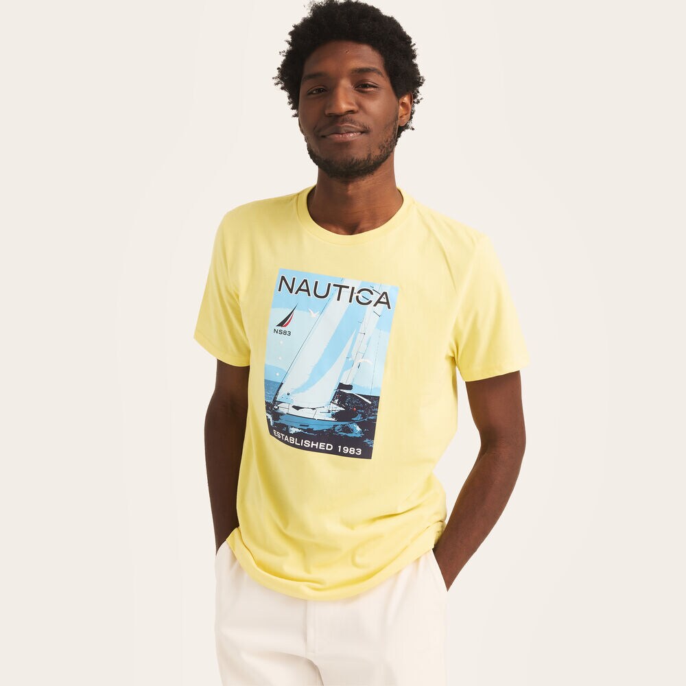 Sailing Graphic T-Shirt,French Vanilla,large