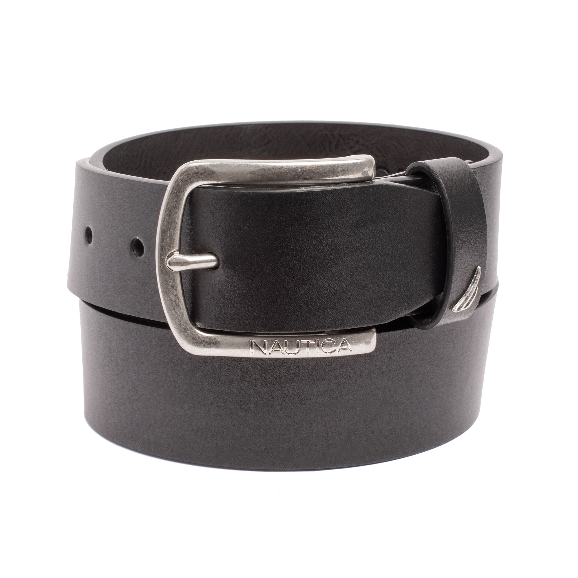 HARNESS BUCKLE LEATHER BELT,True Black,large