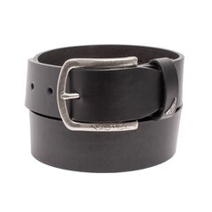 HARNESS BUCKLE LEATHER BELT,True Black,large
