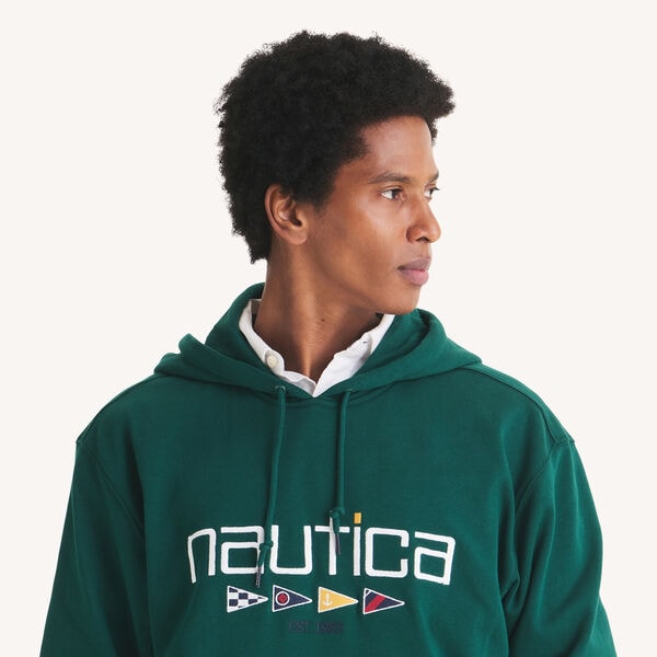 Relaxed Fit Embroidered Fleece Hoodie
