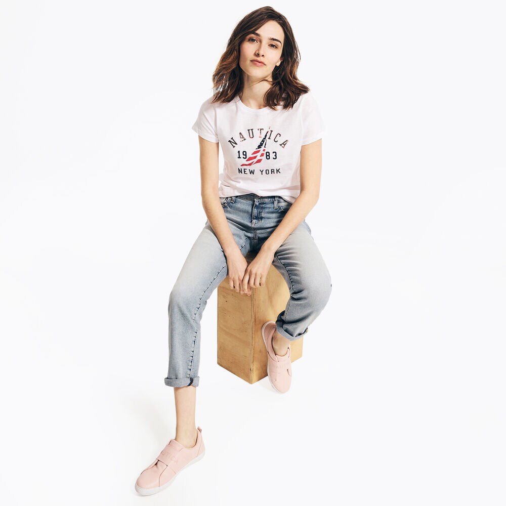 NEW YORK SEQUIN GRAPHIC T-SHIRT,Bright White,large