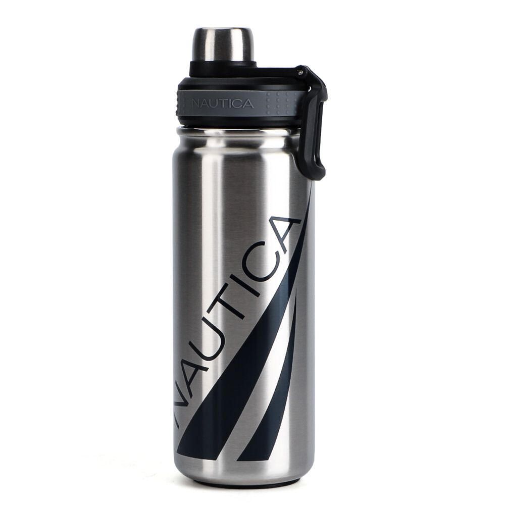 OVERSIZED LOGO DOUBLE-WALLED STAINLESS STEEL WATER BOTTLE,Graphite Heather,large