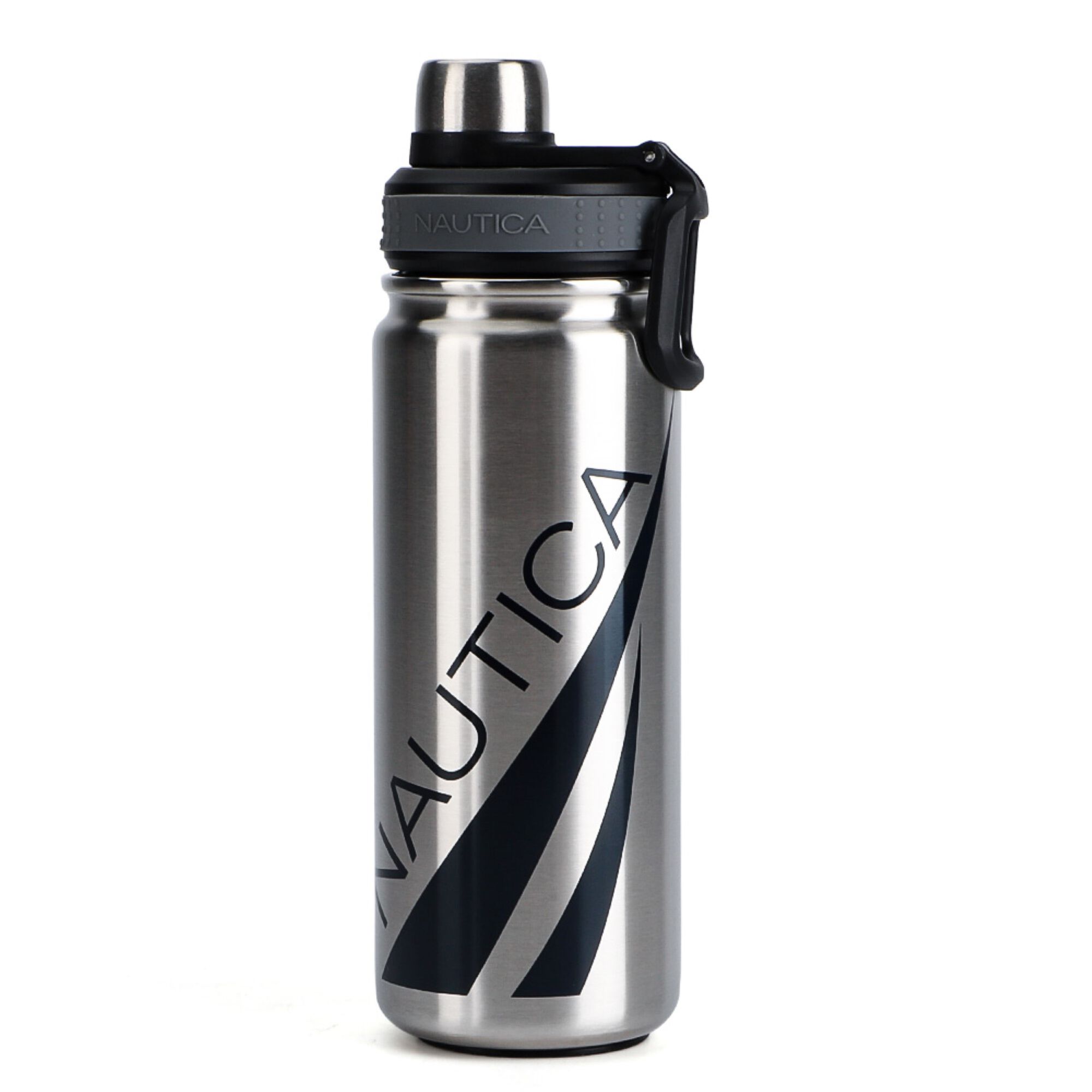 OVERSIZED LOGO DOUBLE-WALLED STAINLESS STEEL WATER BOTTLE,Graphite Heather,large