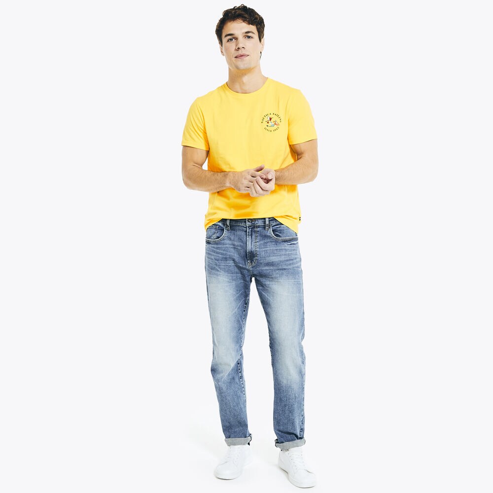 SUSTAINABLY CRAFTED SAILING GRAPHIC T-SHIRT,Marigold,large