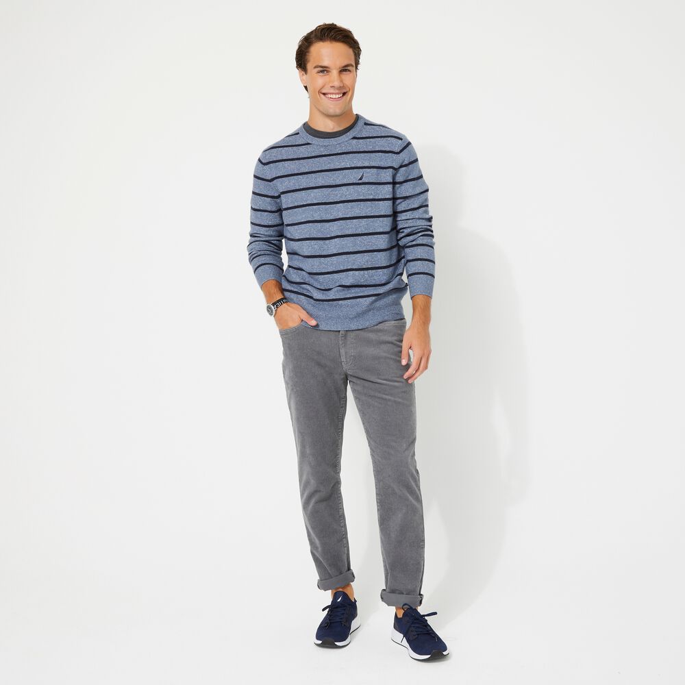 SUSTAINABLY CRAFTED STRIPED SWEATER,Sea Mist,large