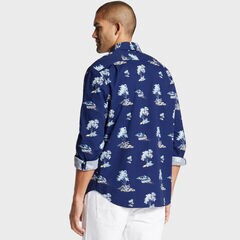 PALM TREE PRINT SHIRT,Blue Depths,large