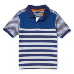 Little Boys' Multistripe Polo Shirt (4-6),Workshirt Blue,large