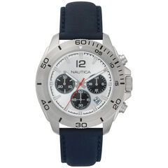 Andover Chronograph Silver Dial Watch - Navy,Multi,large