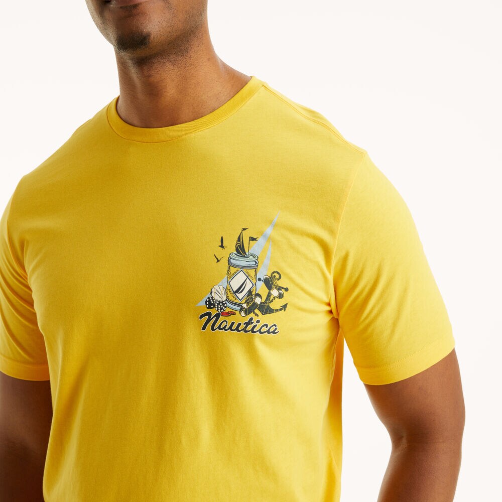 Big & Tall Getting Tipsy Graphic T-Shirt,Lemon Chrome,large