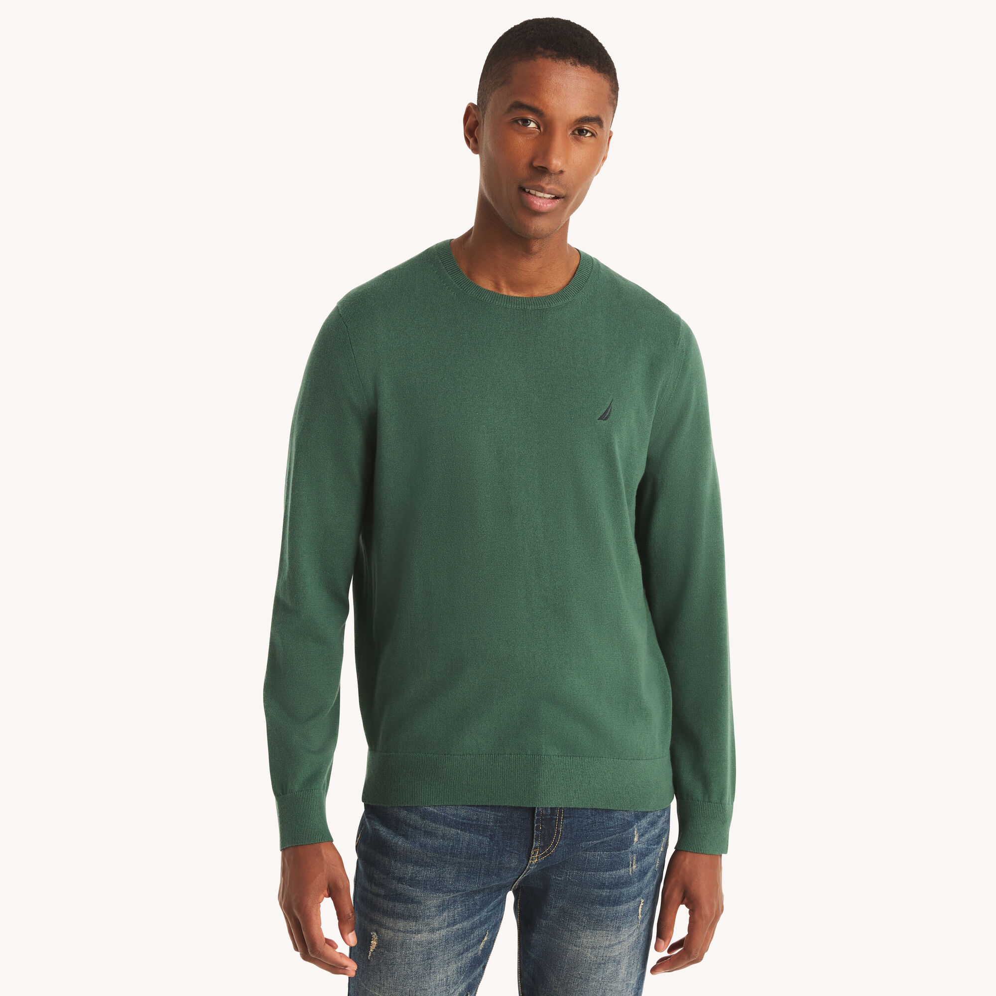 Navtech Crewneck Deck Sweater,Rain Forest Green,large
