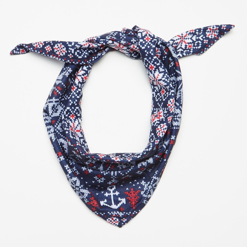 PET FAIR ISLE  BANDANA,Navy,large