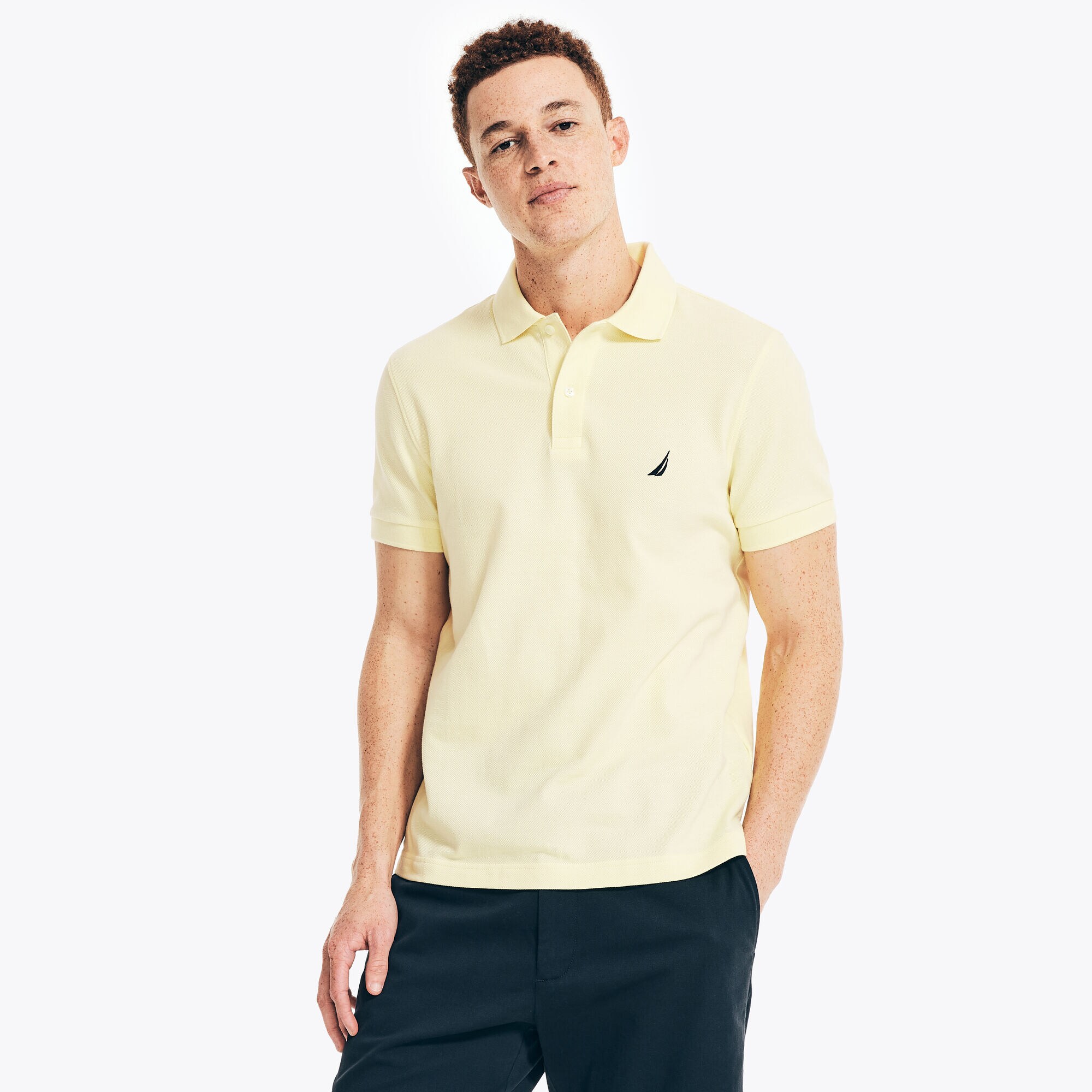 Slim Fit Deck Polo,French Vanilla,large