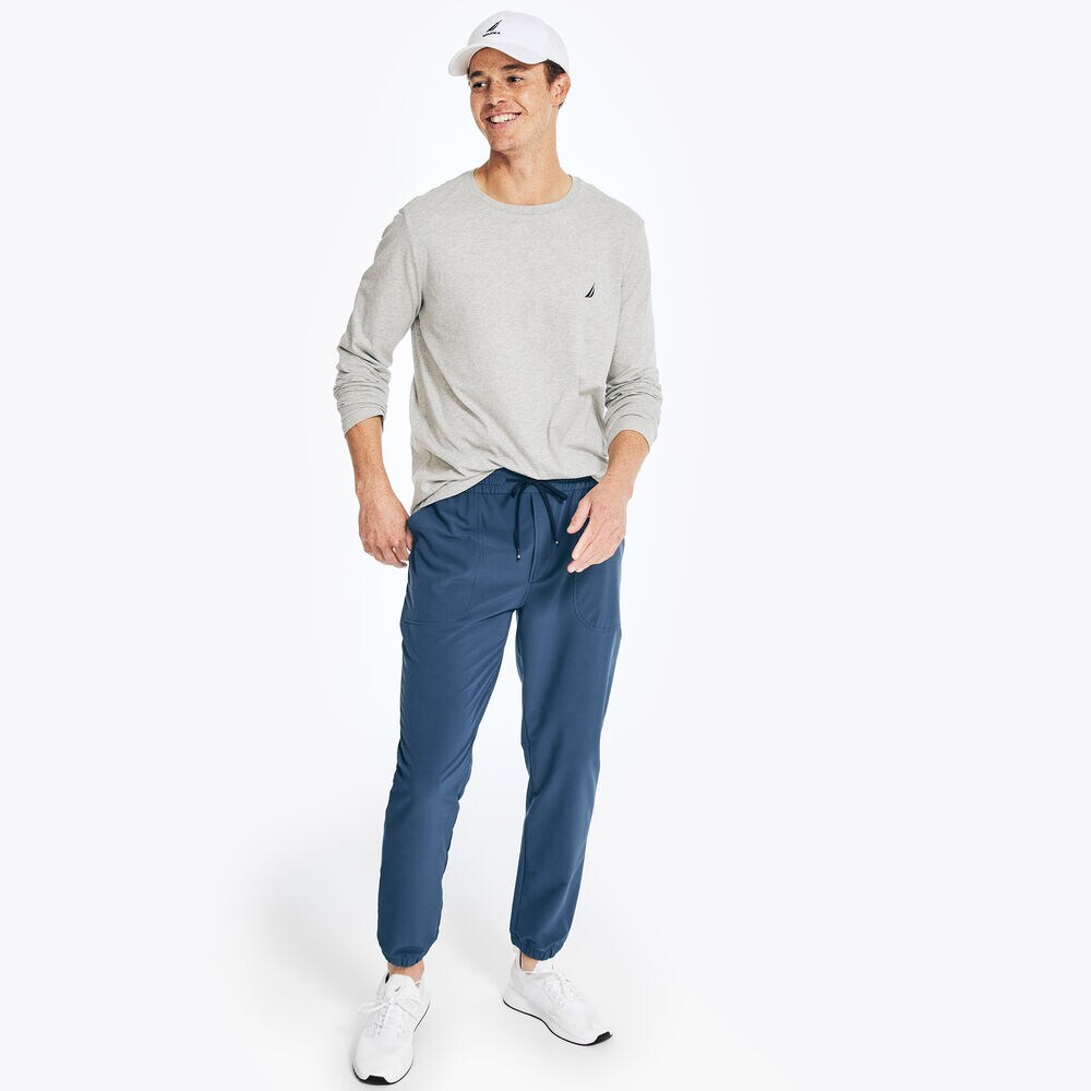Crewneck Long-Sleeve T-Shirt,Grey Heather,large