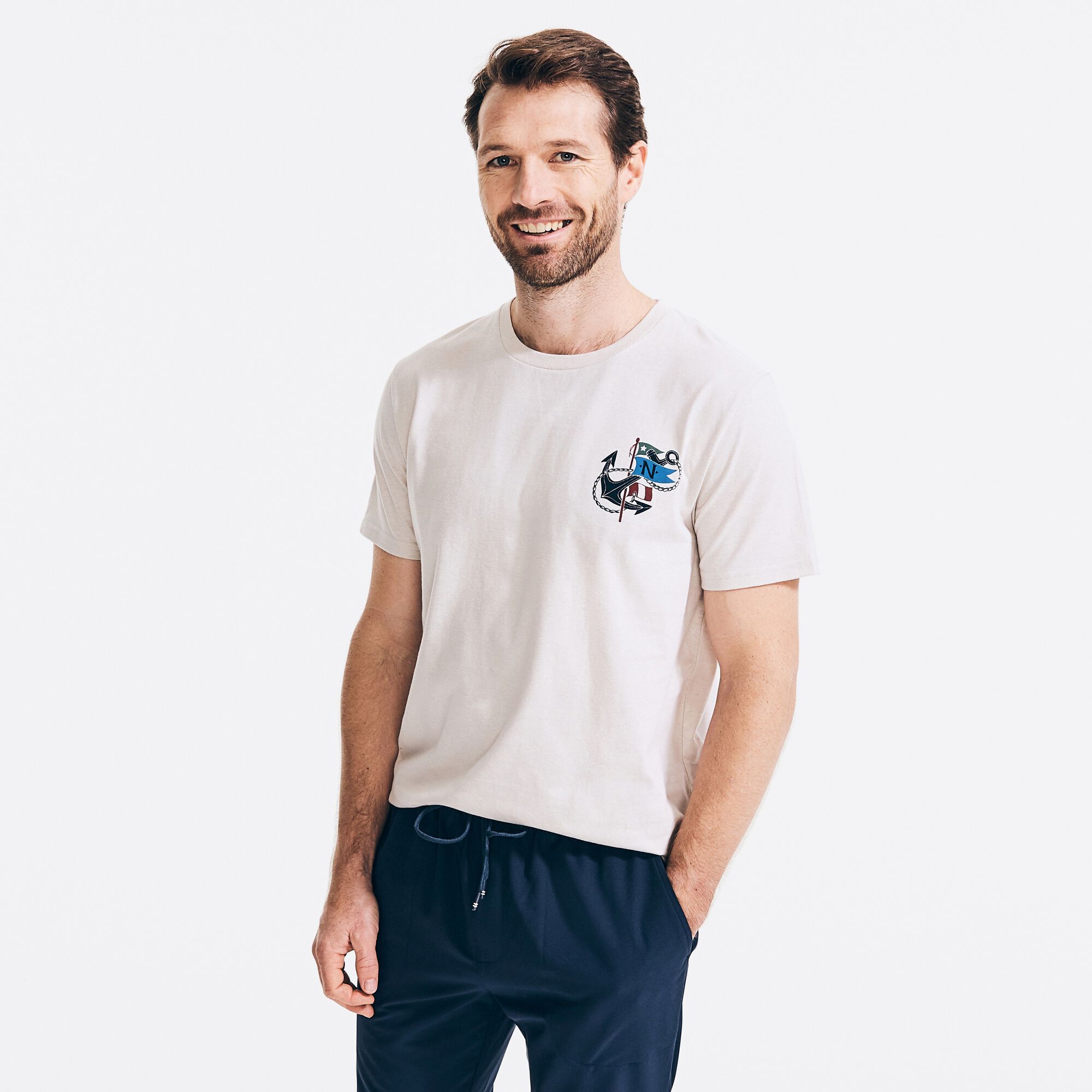 SUSTAINABLY CRAFTED GRAPHIC T-SHIRT,Oatmeal Heather,large