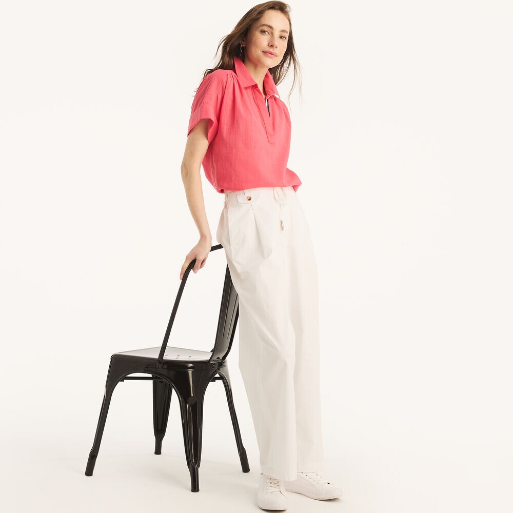 Solid Popover Top,Pink,large