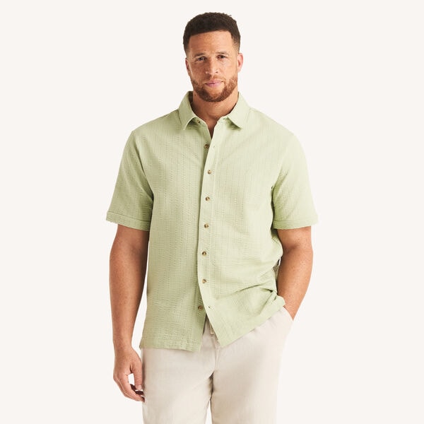 Big & Tall Classic Fit Seersucker Button-Front Polo