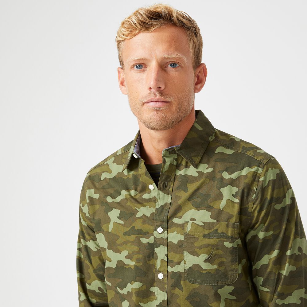 CAMOUFLAGE SHIRT,Olive Vine,large