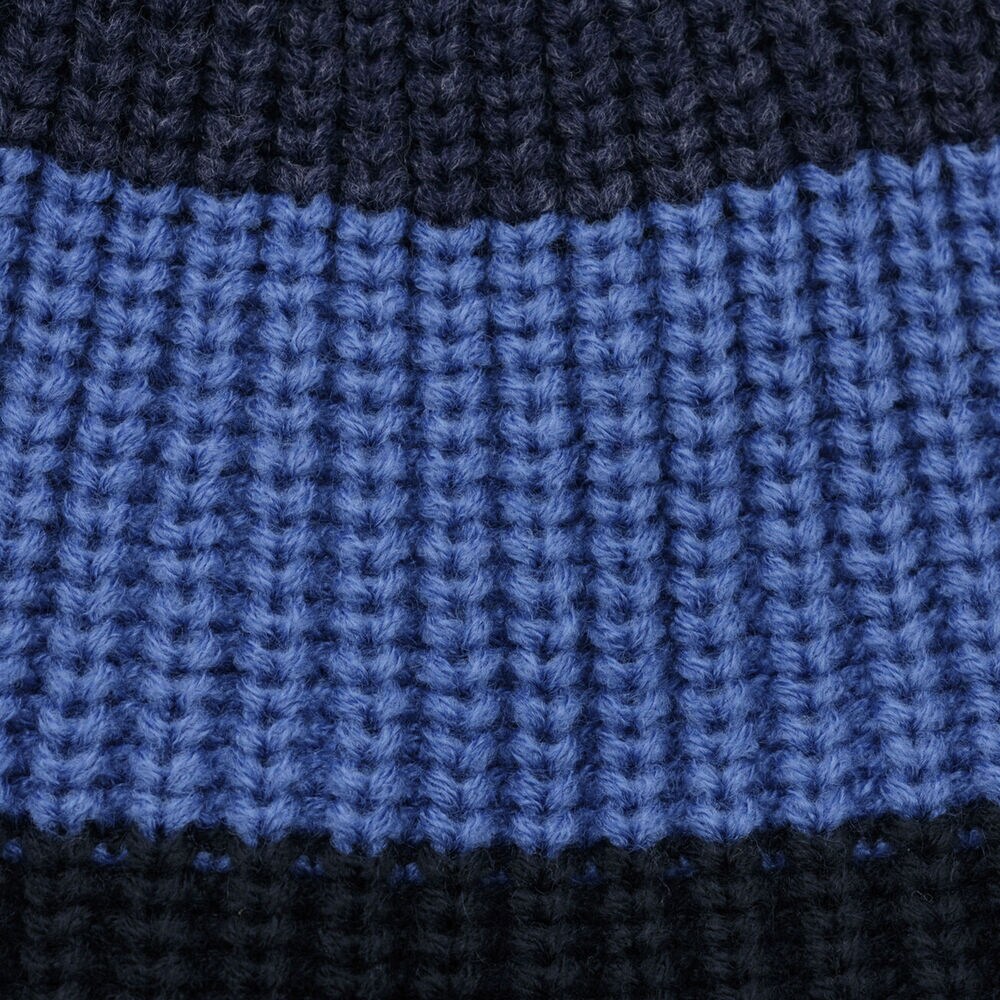 COLORBLOCK POM-POM BEANIE,Navy,large
