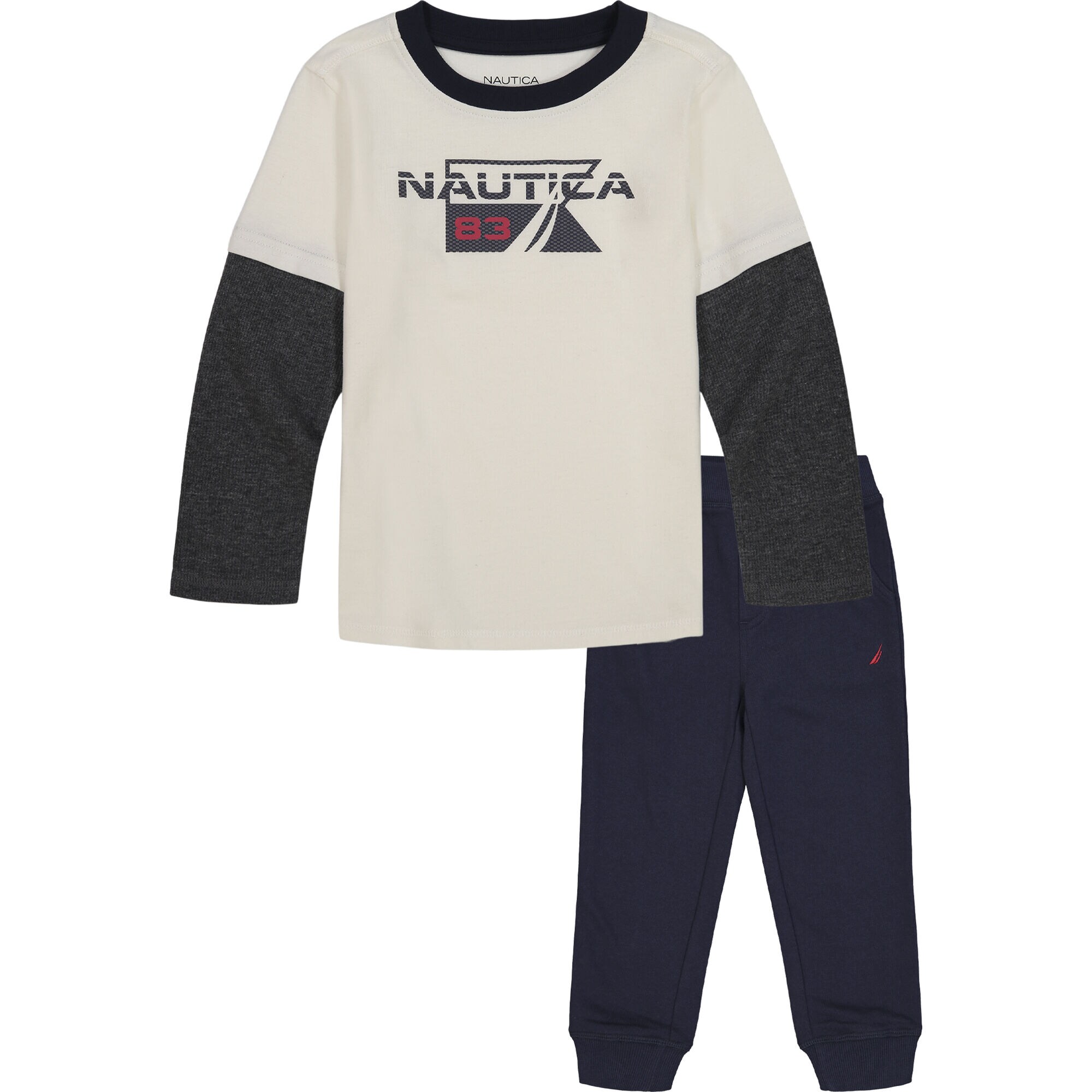 INFANT BOYS' THERMAL 2PC JOGGER SET (12M-24M),Antique White Wash,large