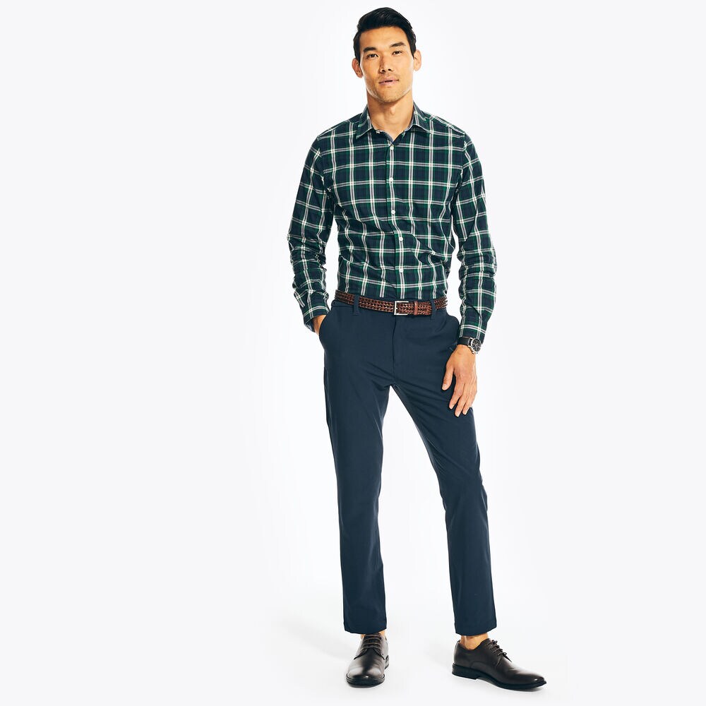 NAVTECH TRIM FIT PLAID SHIRT,Peacoat,large