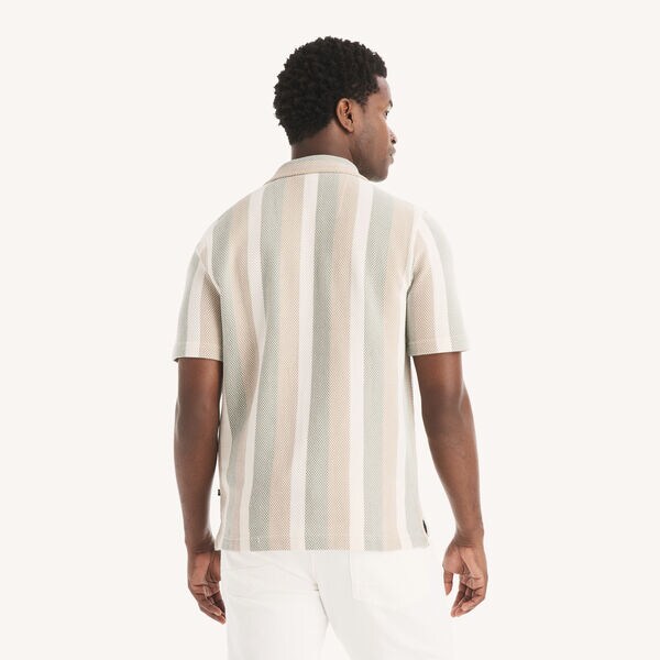 Classic Fit Textured Button-Front Polo