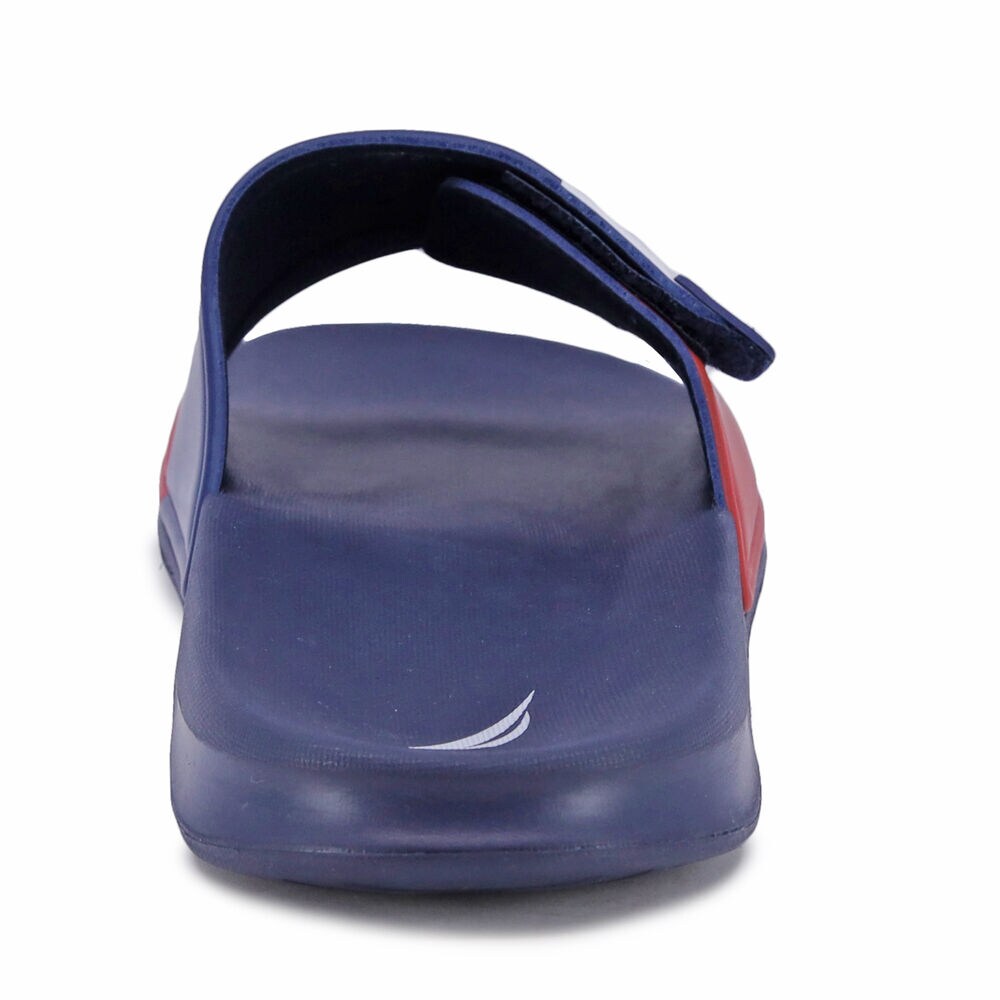 COLORBLOCK LOGO SLIDE SANDAL,Navy,large