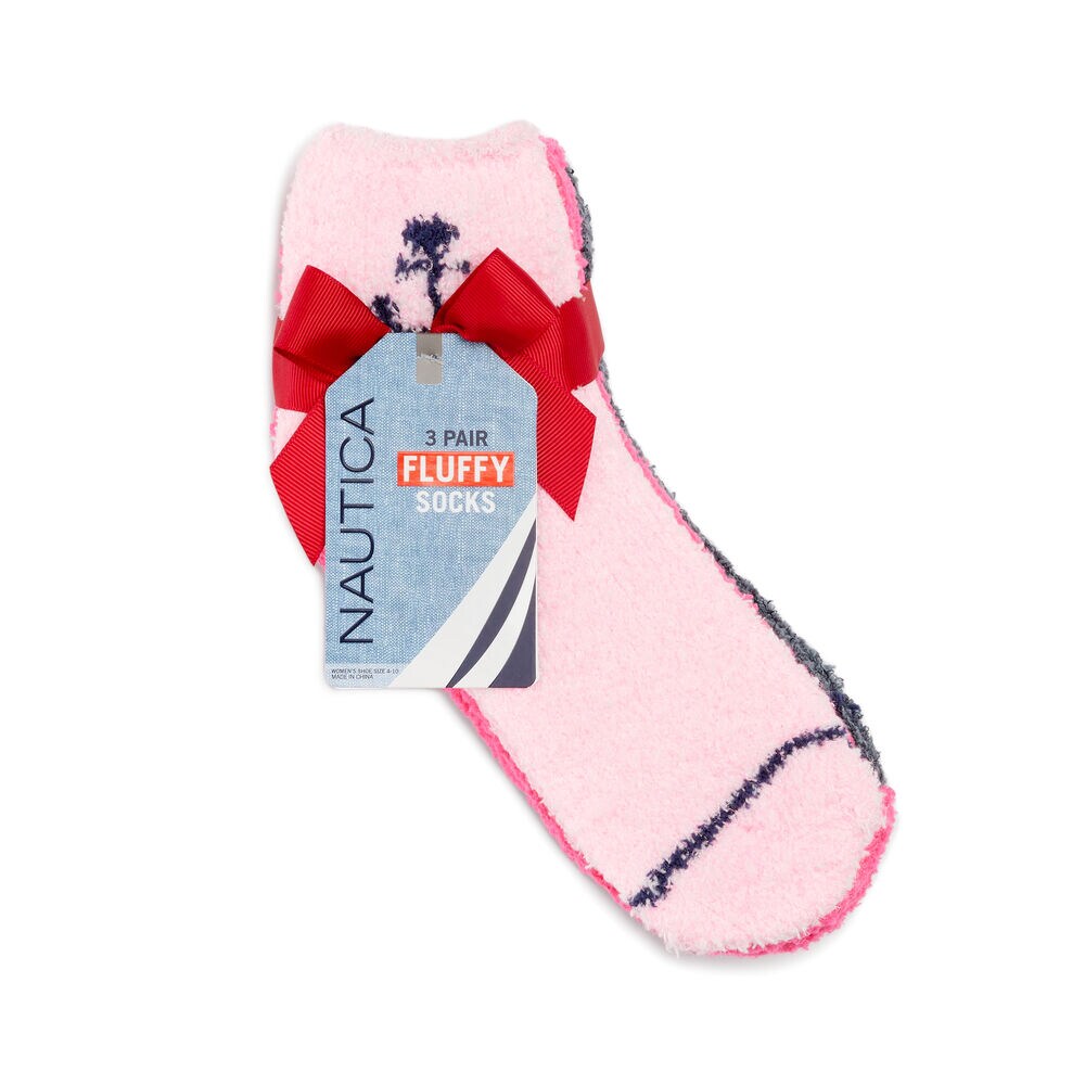FUZZY MID-CREW SOCKS, 3-PACK,Multi,large
