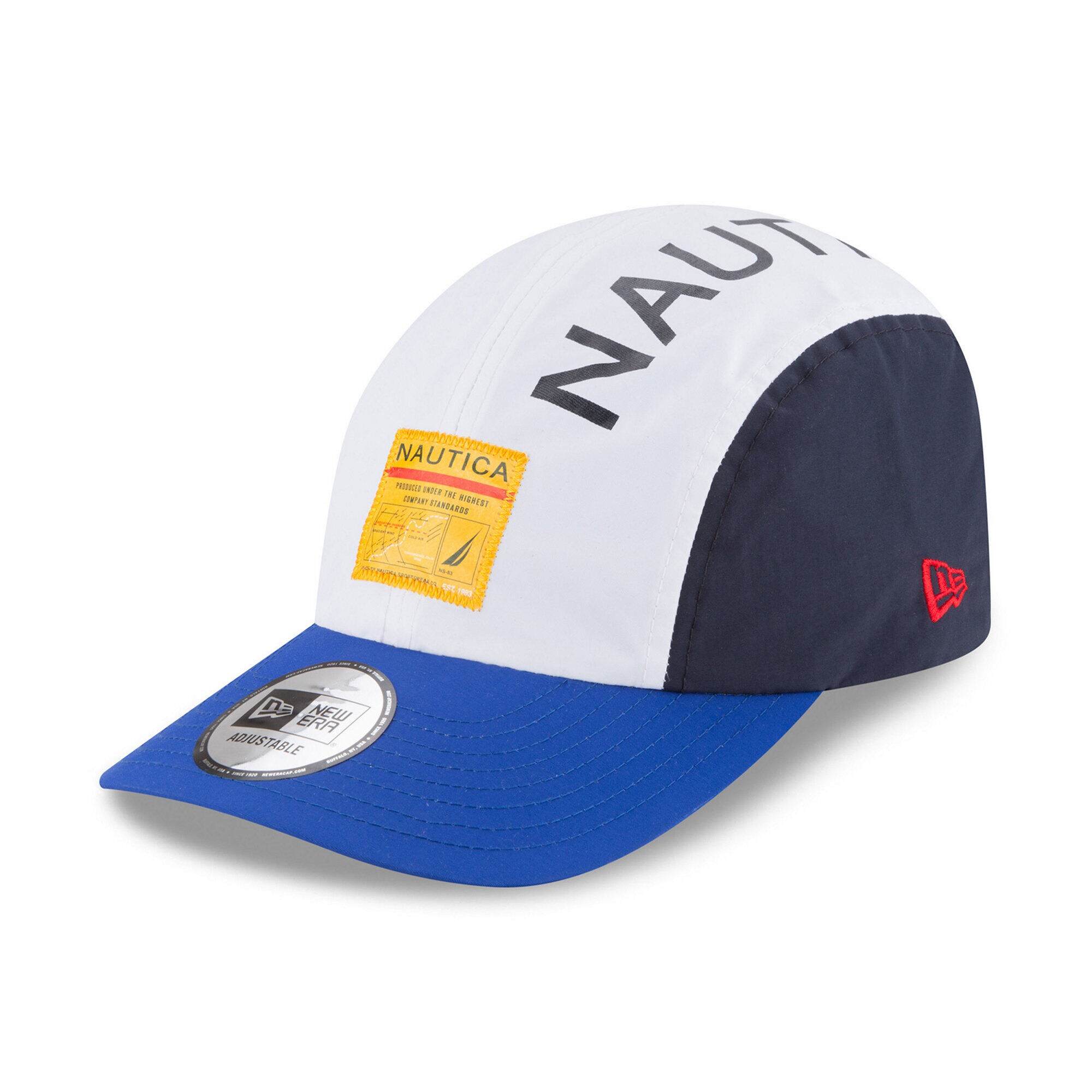 Colorblock Logo Baseball Cap - White & Blue,Antique White Wash,large