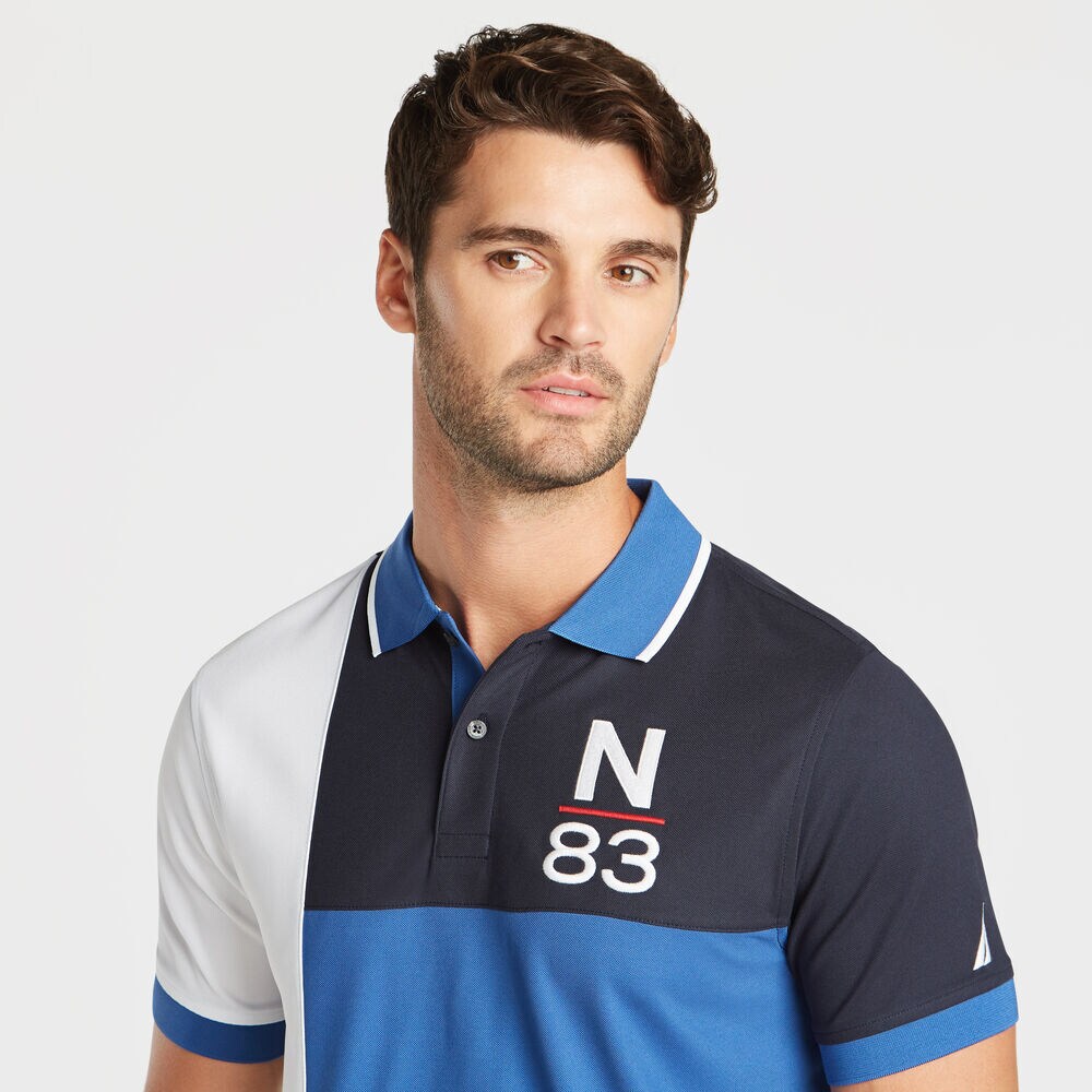 CLASSIC FIT NAVTECH PIECED N-83 PERFORMANCE POLO,Windsurf Blue,large