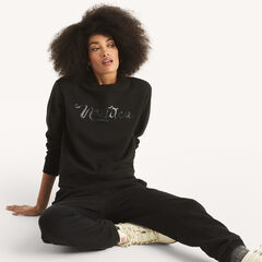 Sequin Logo Sweatshirt,True Black,large