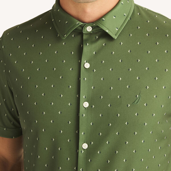 Printed Button-Down Polo