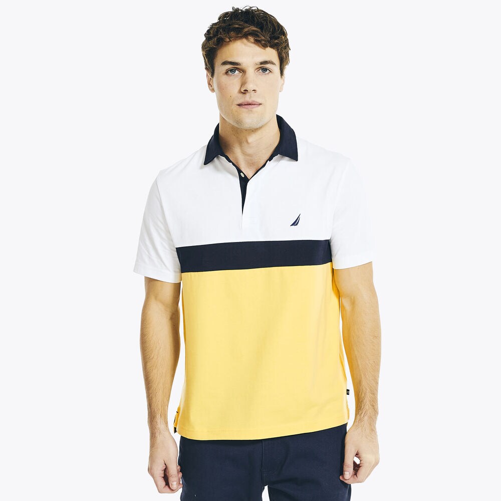 CLASSIC FIT CHEST-STRIPE POLO,Bright White,large