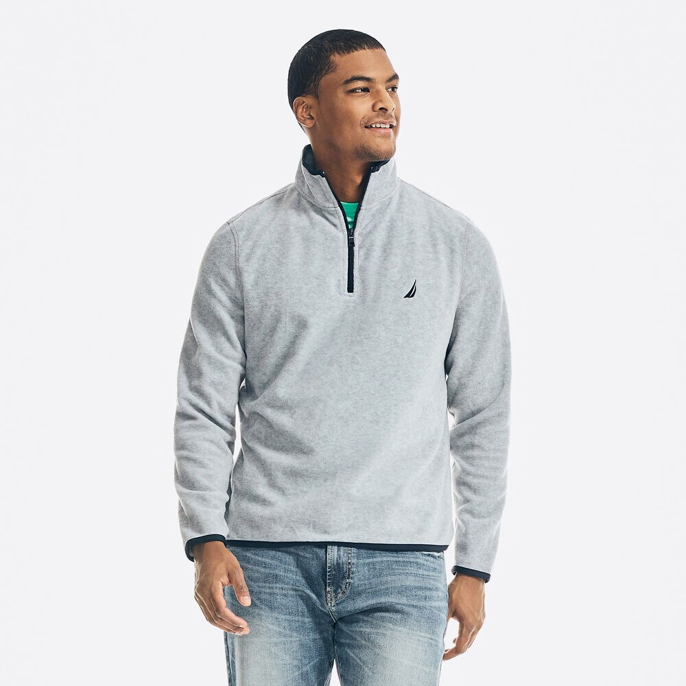 NAUTEX PERFORMANCE QUARTER-ZIP PULLOVER,Grey Heather,large