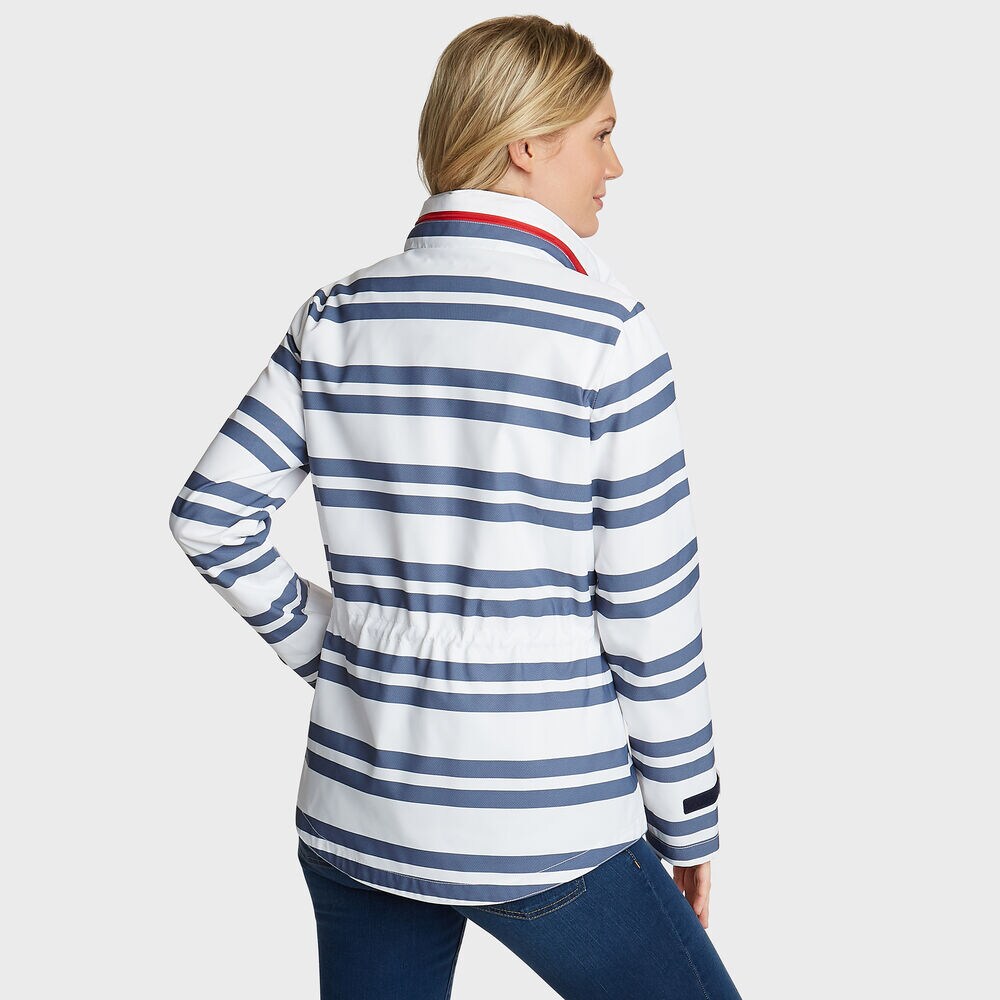 Stripe Lightweight Parka,Bright White,large