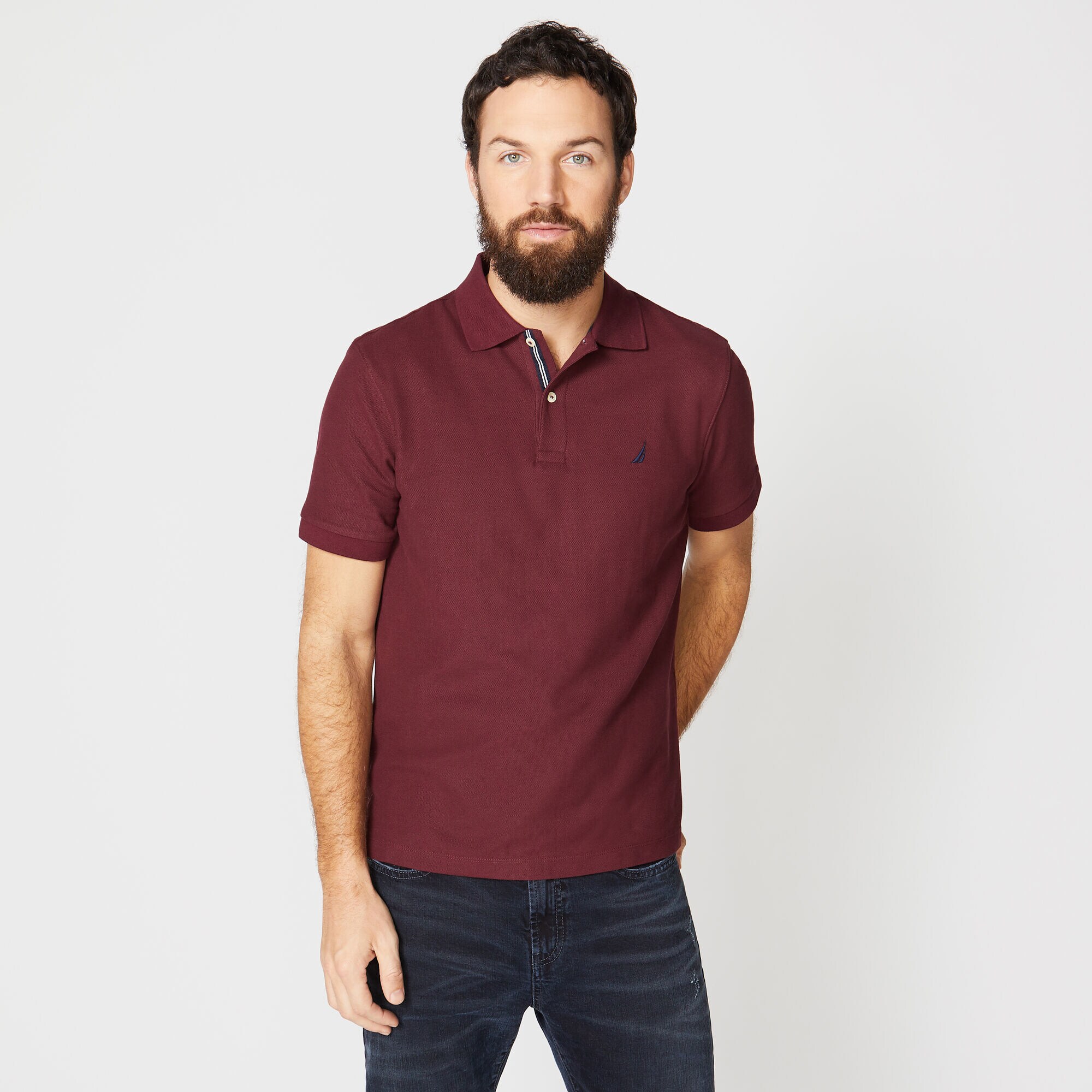 CLASSIC-FIT PERFORMANCE POLO,Royal Burgundy,large