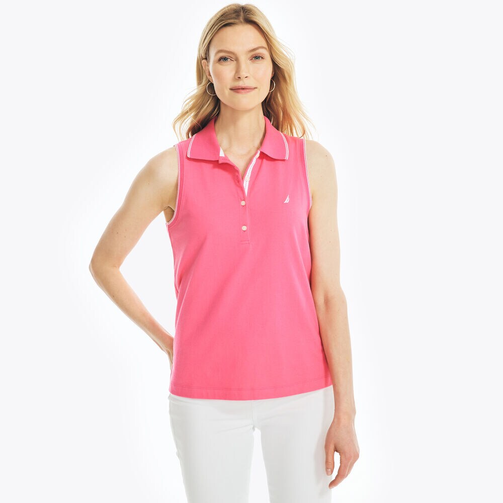 SLEEVELESS POLO,Cabana Pink,large