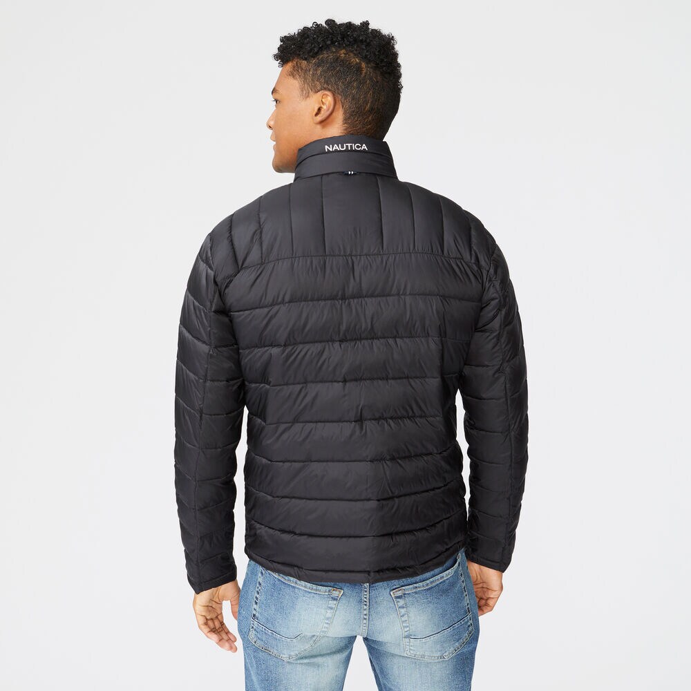 QUILTED BRAND ICON RIPSTOP JACKET,True Black,large